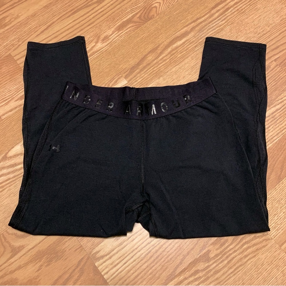 Under Armour Crop Capris Leggings Tights Medium Black
